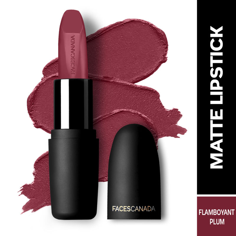 Faces Canada Weightless Matte Finish Lipstick - Flamboyant Plum 12, High Pigment