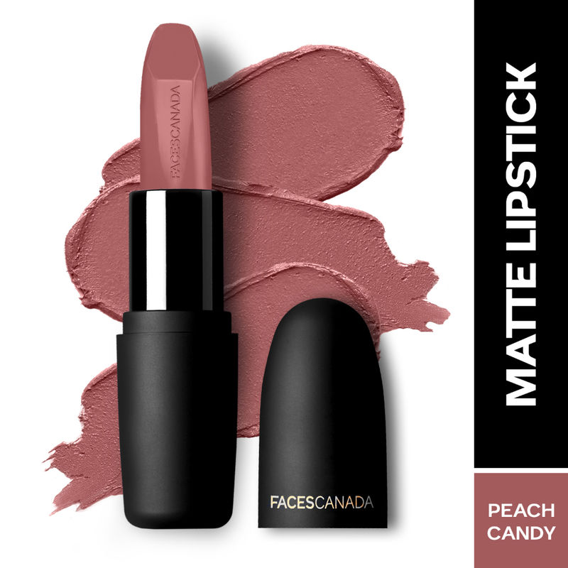 Faces Canada Weightless Matte Finish Lipstick - Peach Candy 14, High Pigment, Hydrated Lips