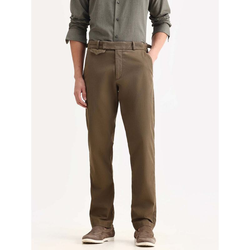 Rare Rabbit Men Arne Olive Plain Casual Trouser (30)