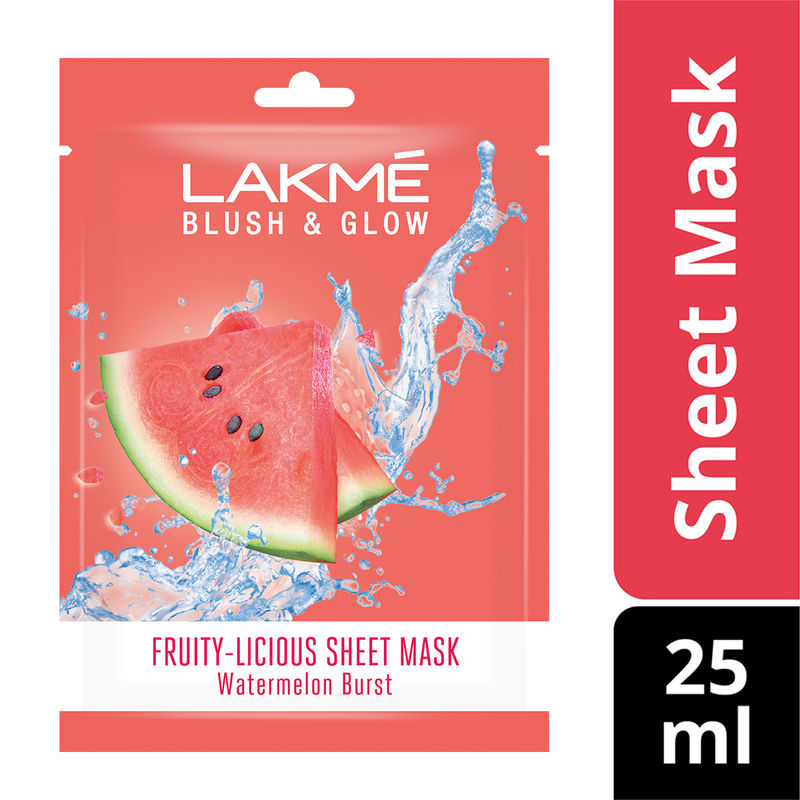 Lakme Blush & Glow Watermelon Sheet Mask Fruit Facial Like Glow