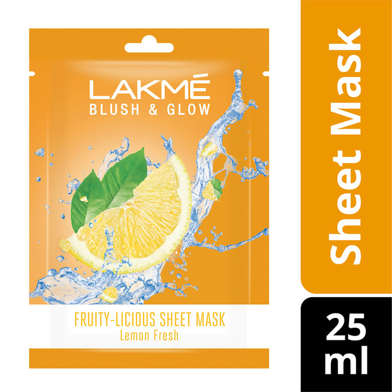 Lakme Blush & Glow Lemon Sheet Mask Fruit Facial Like Glow