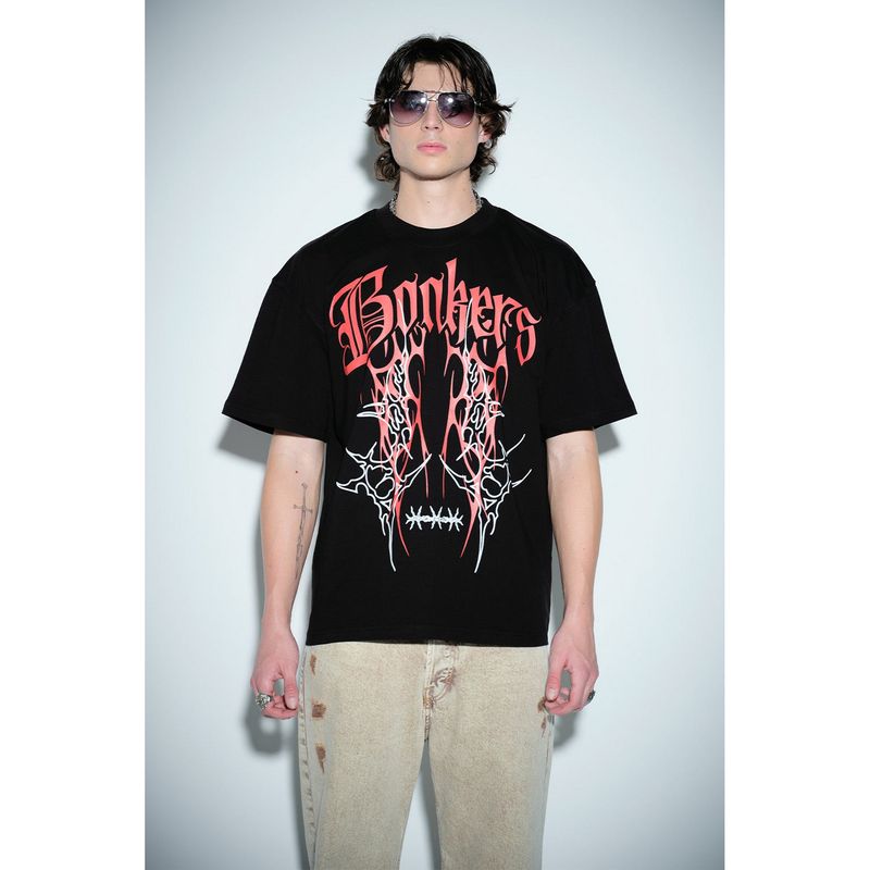 Bonkers Corner Crimson Thorns Oversized Men T-Shirt (S)