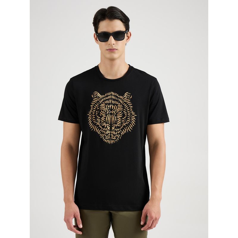 Antony Morato Men Black Placement Print Short Sleeved T-Shirt (XL)