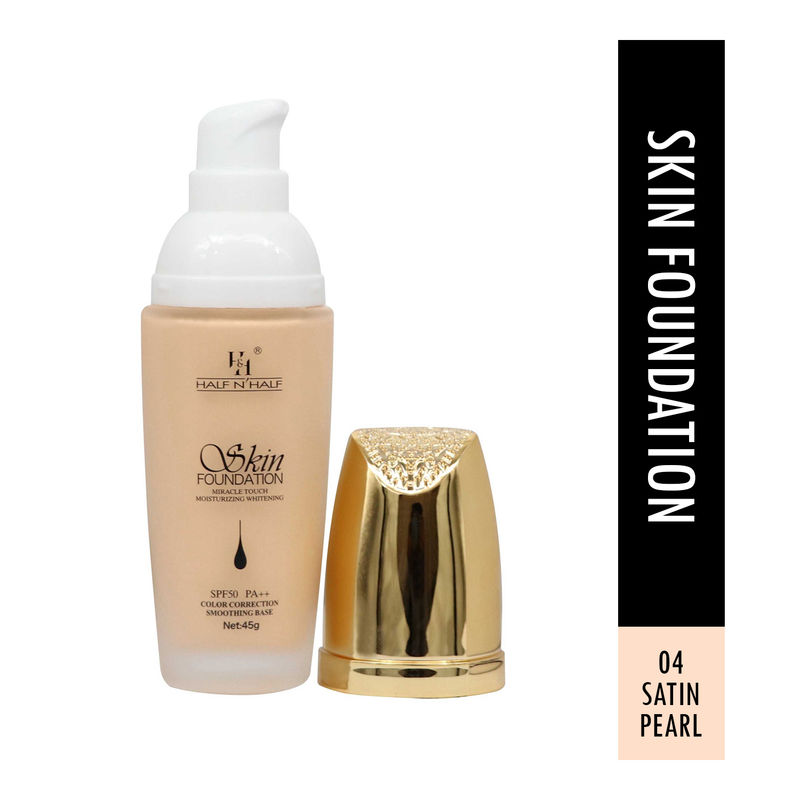 Half N Half Skin Foundation Miracle Touch Moisturizing Whitening With SPF 50 Pa++ - Satin Pearl