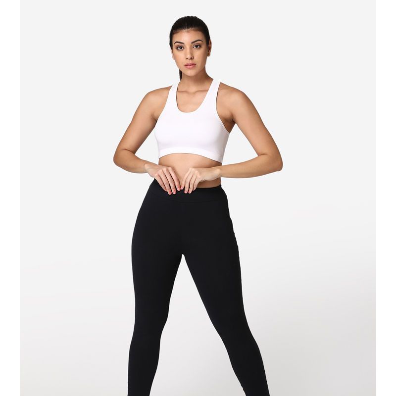 Abelino Racer Back Gym Bra - White (XL)