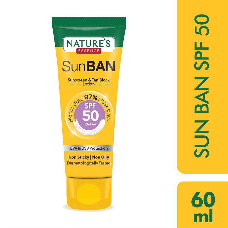Nature's Essence Sunban SPF 50 PA+++ Sunscreen & Tan Block Lotion