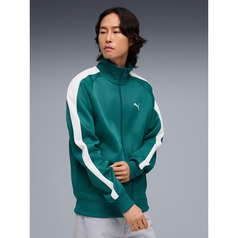 Puma Green Solid Regular Jacket (S)