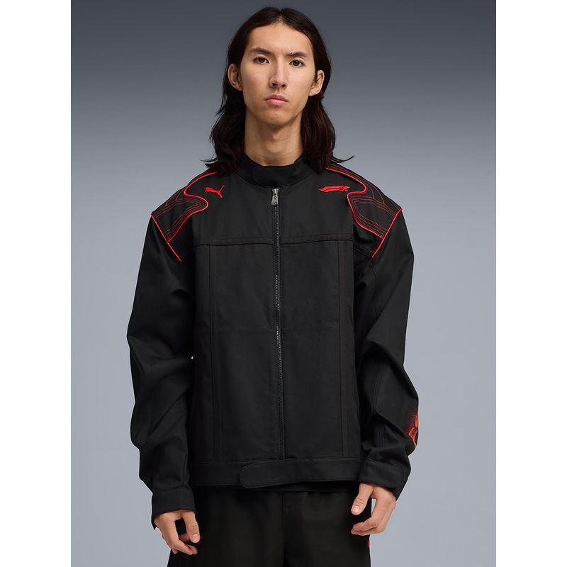 Puma Black Solid Relaxed Jacket (L)