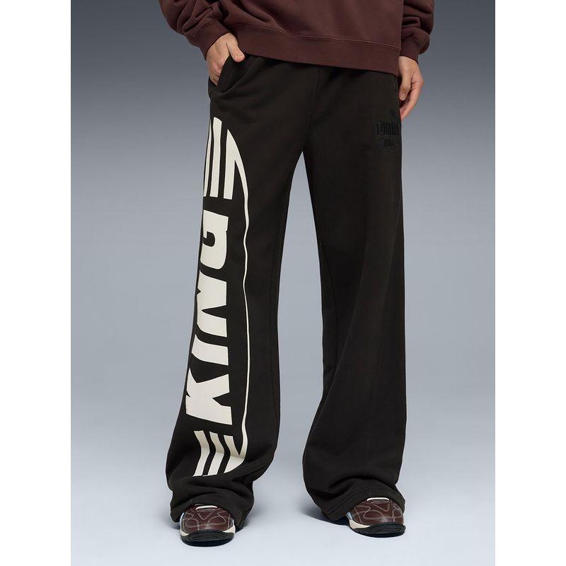 Puma Black Printed Oversized Trackpant (XL)