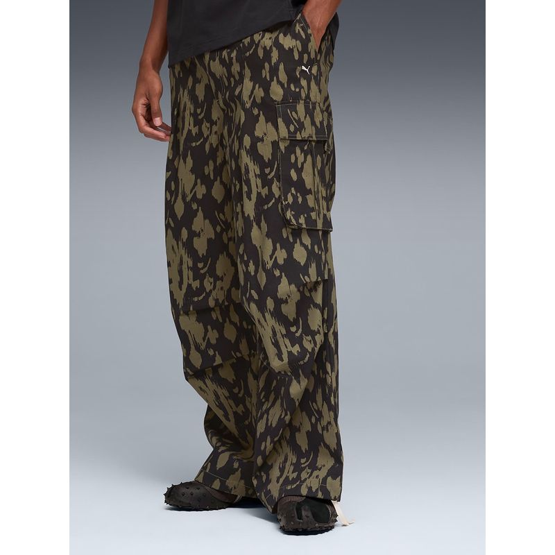 Puma Black Printed Relaxed Trackpant (S)
