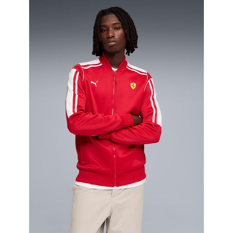 Puma Red Printed Regular Jacket (XS)