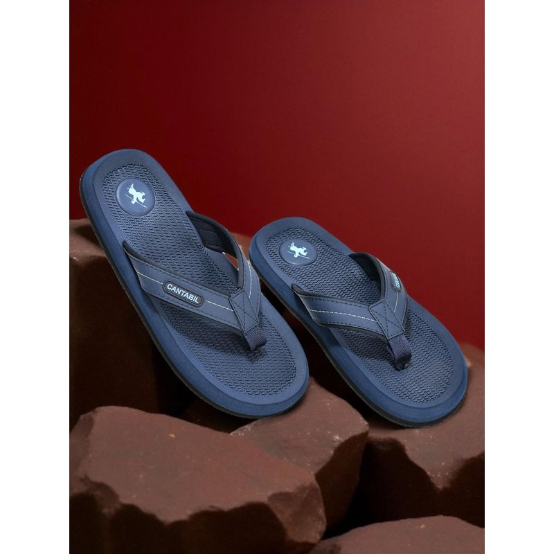 Cantabil Casual Flipflops for Men - Navy Blue (UK 8)