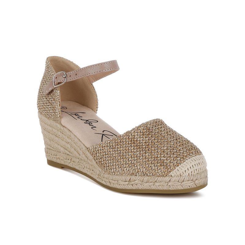 London Rag Raffia Woven Wedges Heels - Beige (EURO 36)