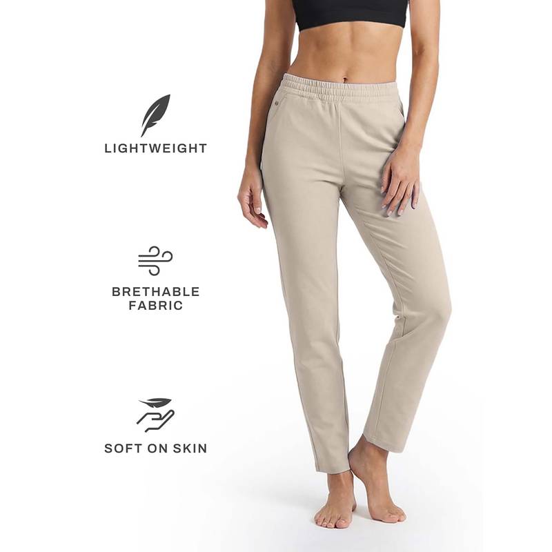 Tego Beige Elastomultiester Solid Women Trackpant (L)