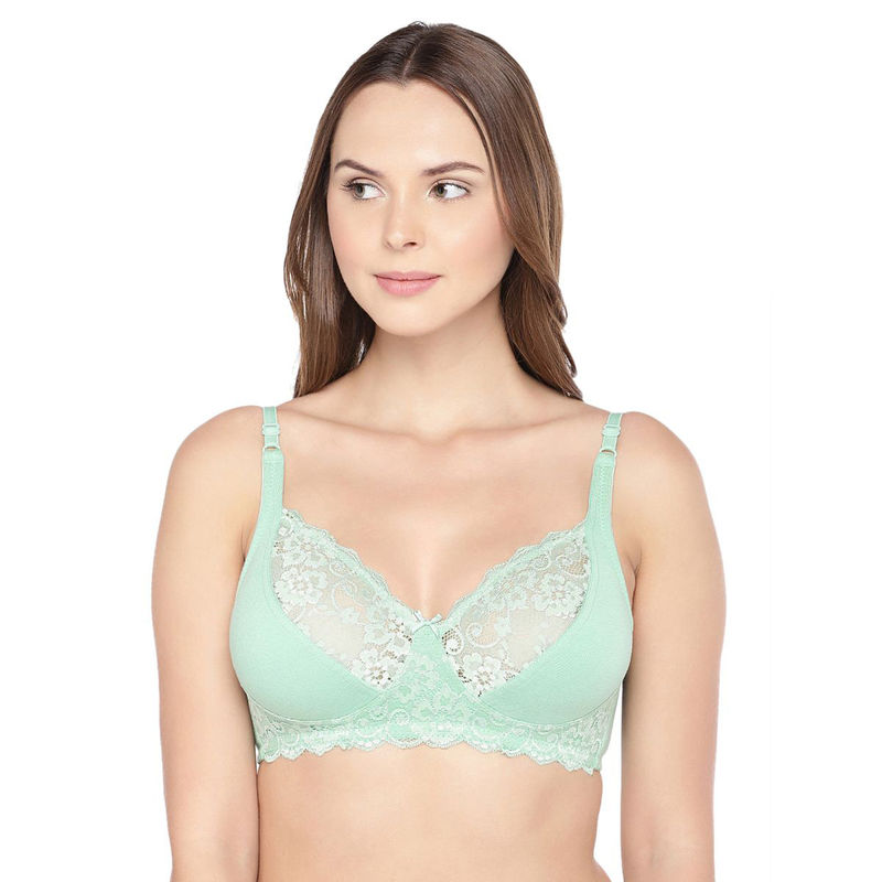 Inner Sense Organic Cotton Antimicrobial Laced Non-Padded Bras (Pack Of 3)-Multi-Color (32B)