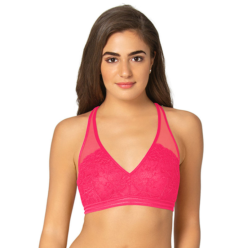 Amante Sheer Lush Non-Wired Bralette - Pink (M)