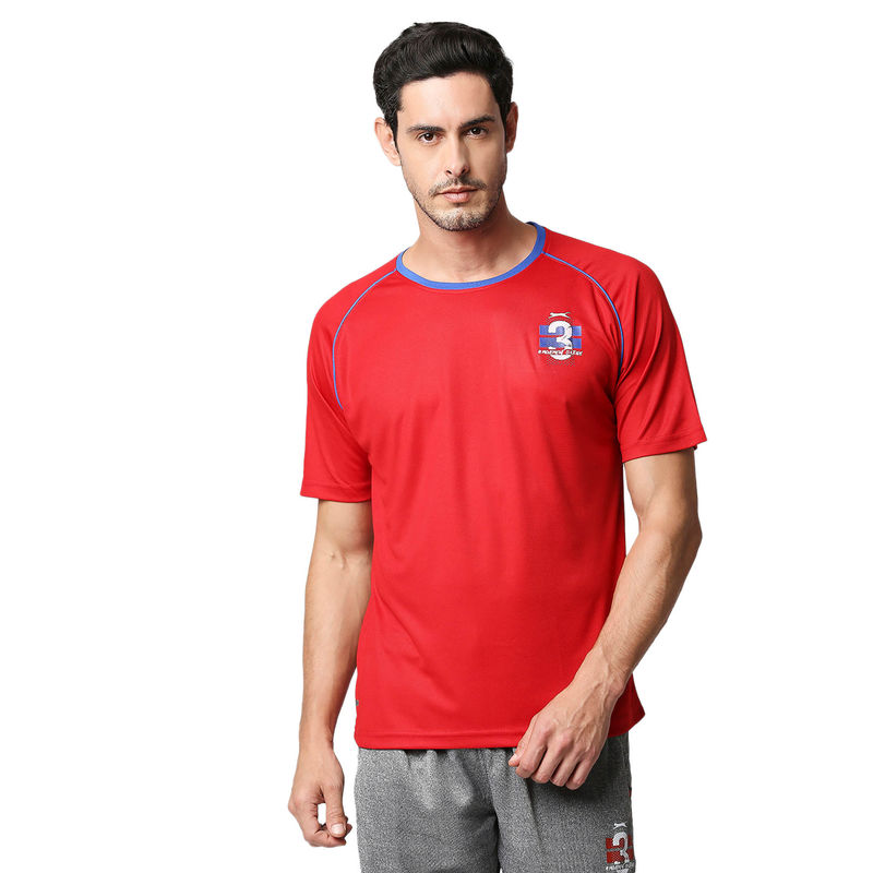 Black Panther Mens Red Half Sleeves T-Shirt (L)