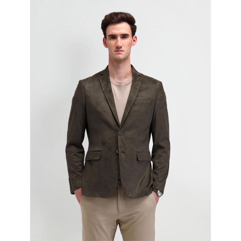 Arrow Solid Olive Full Sleeves Blazer (36)