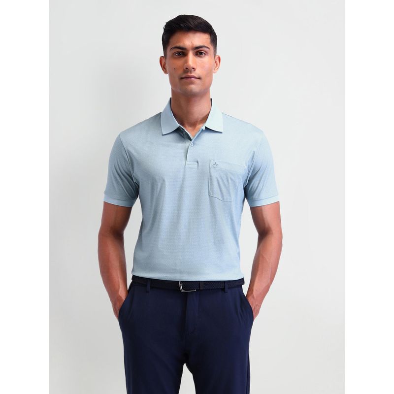 Arrow Solid Blue Half Sleeves Polo T-Shirt (M)