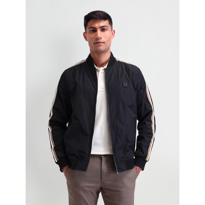 Arrow Sports Solid Black Full Sleeves Jacket (S)