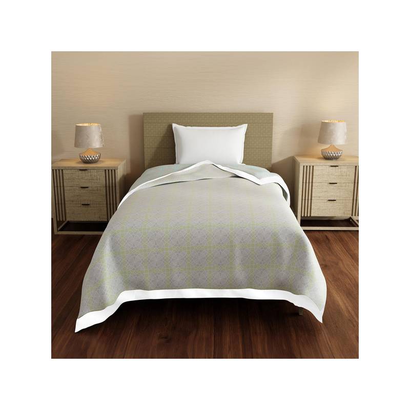 Layers Forever Cotton Grey Geometrical Reversible Dohar (Single)