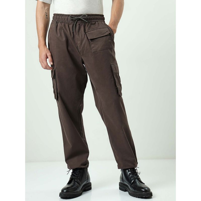 Bewakoof Men's Brown Baggy Oversized Cargo Pants (30)