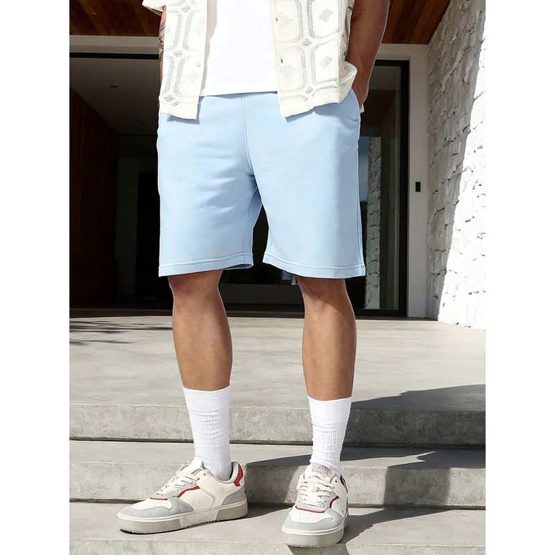 Bewakoof Men's Blue Oversized Shorts (S)