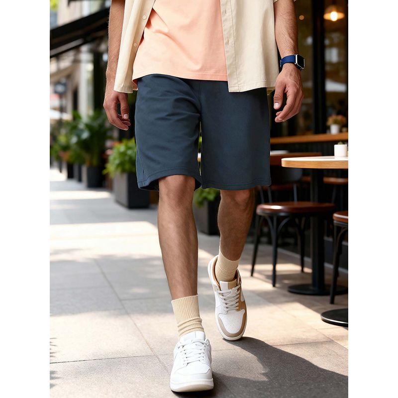 Bewakoof Men's Navy Blue Oversized Shorts (M)