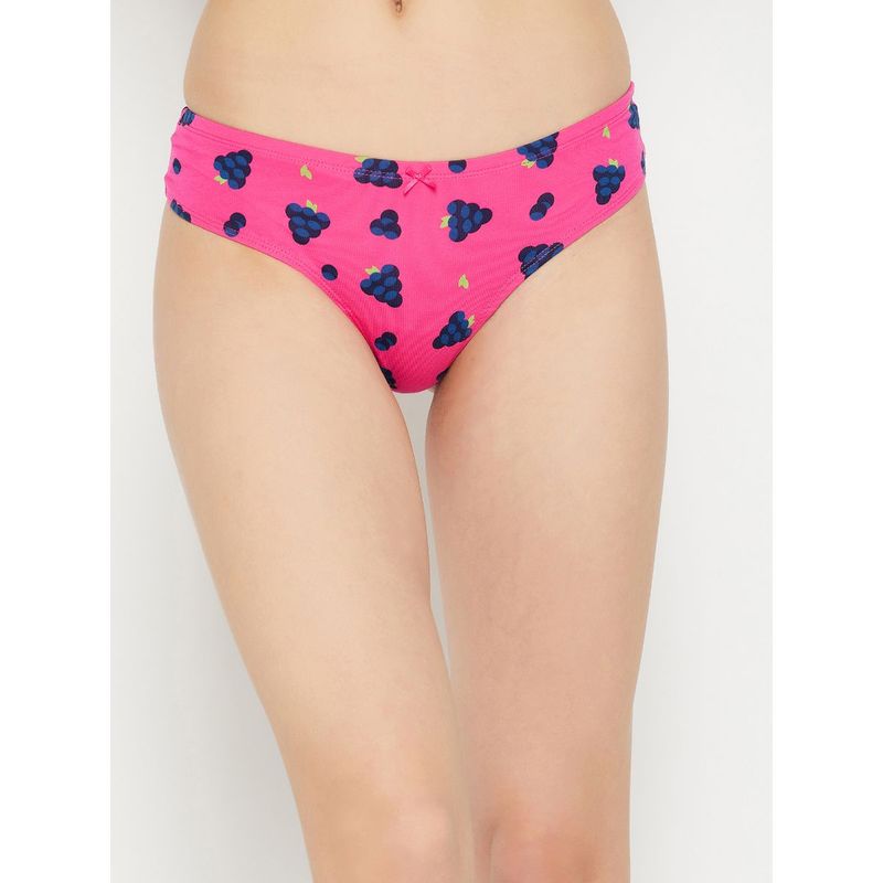 Clovia Cotton Spandex Low waist Inner elastic Thong Panty (S)