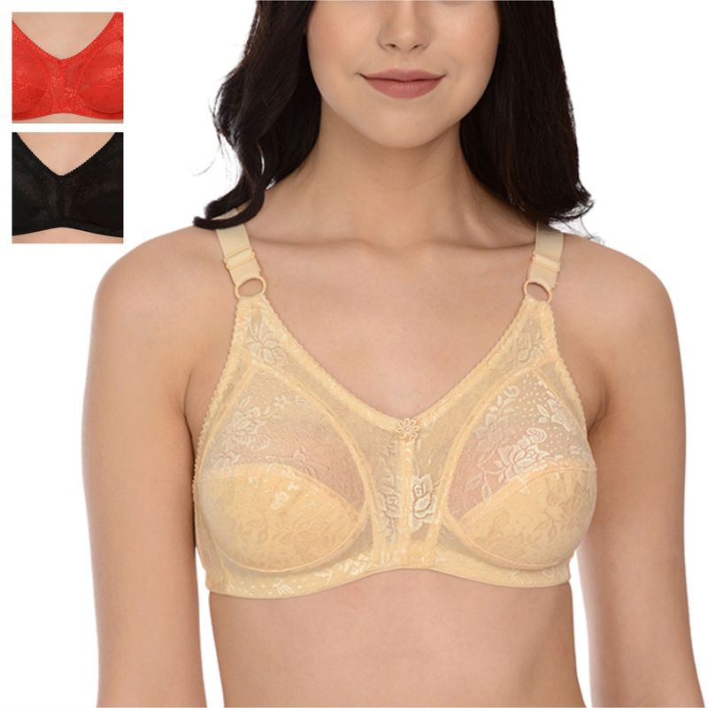 Mod & Shy Pack Of 3 Nonpadded Minimizer Bra Multicolor Buy Mod