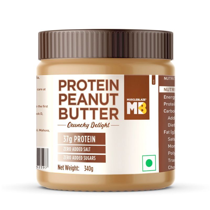 MuscleBlaze High Protein Natural Peanut Butter Unsweetened Crunchy