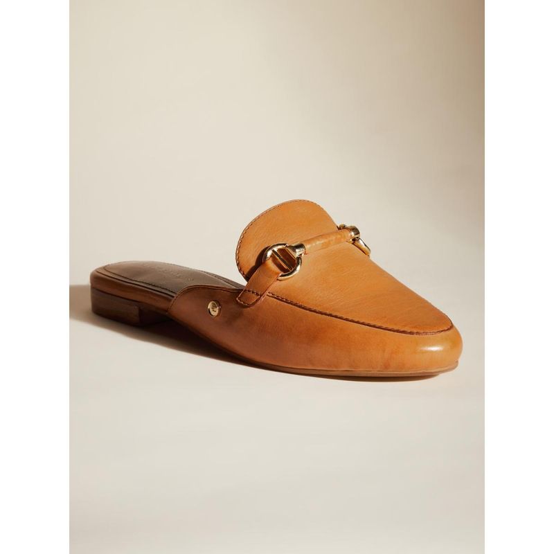 Peach Flores Women Tan Suede Mules (EURO 41)