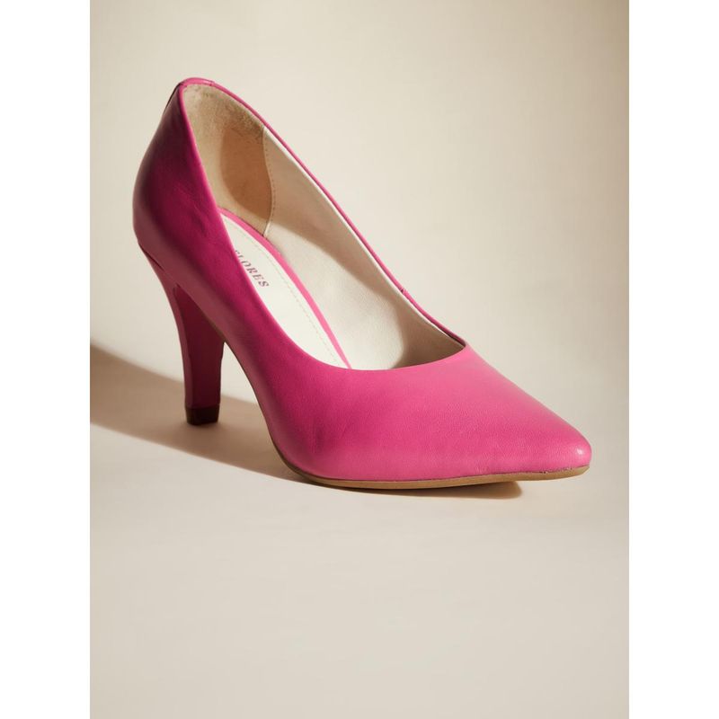 Peach Flores Women Pink Leather Heels (EURO 41)