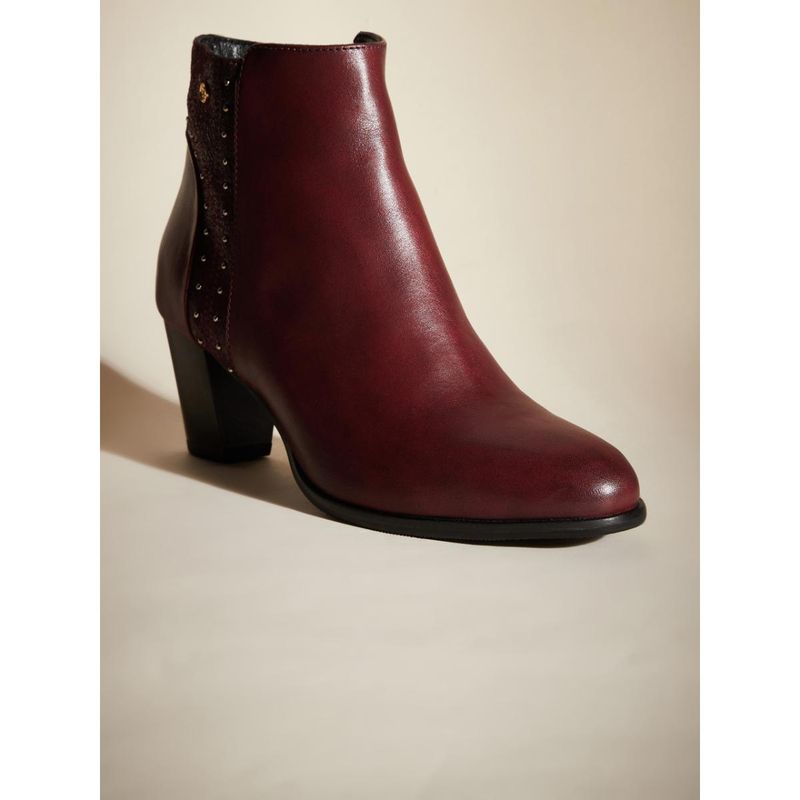 Peach Flores Women Wine Colour Ankle Boots (EURO 36)