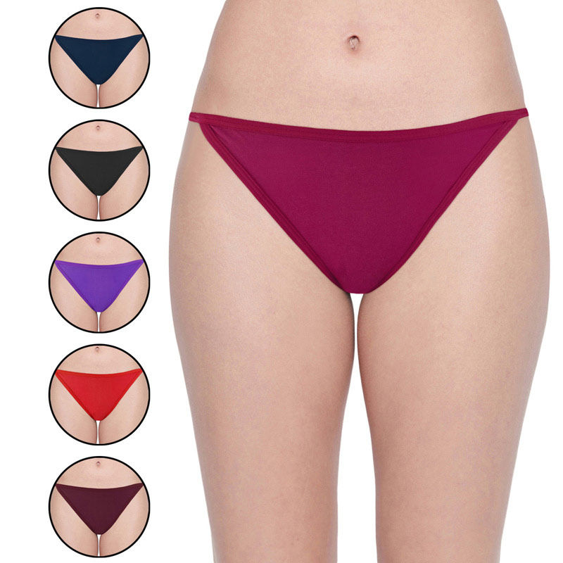 Bodycare Women's Solid Color Cotton Panty in Pack of 6 - Multi-color (S)