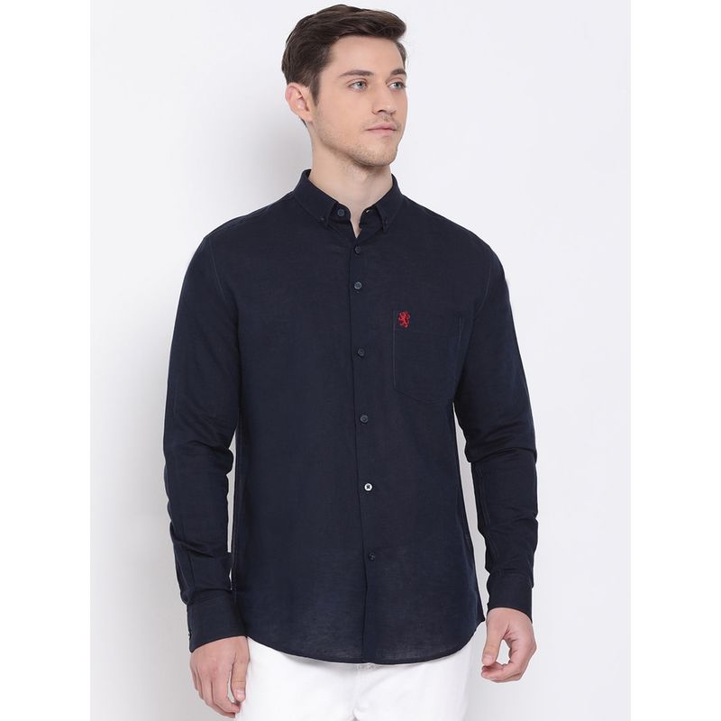 Red Tape Navy Blue Full Sleeves Casual Shirt (M)
