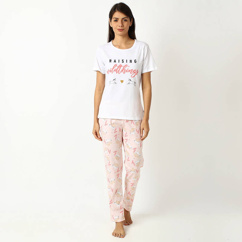 mackly Women Printed Night Suit - Multi-Color (XL)