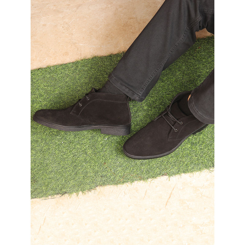 Carlton London Men's Suede Black Chukka Boots (EURO 40)