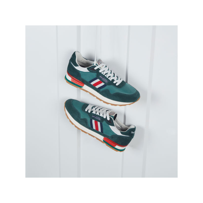 Pepe Jeans Men's Retro-Inspired Green Sneakers (UK 7)