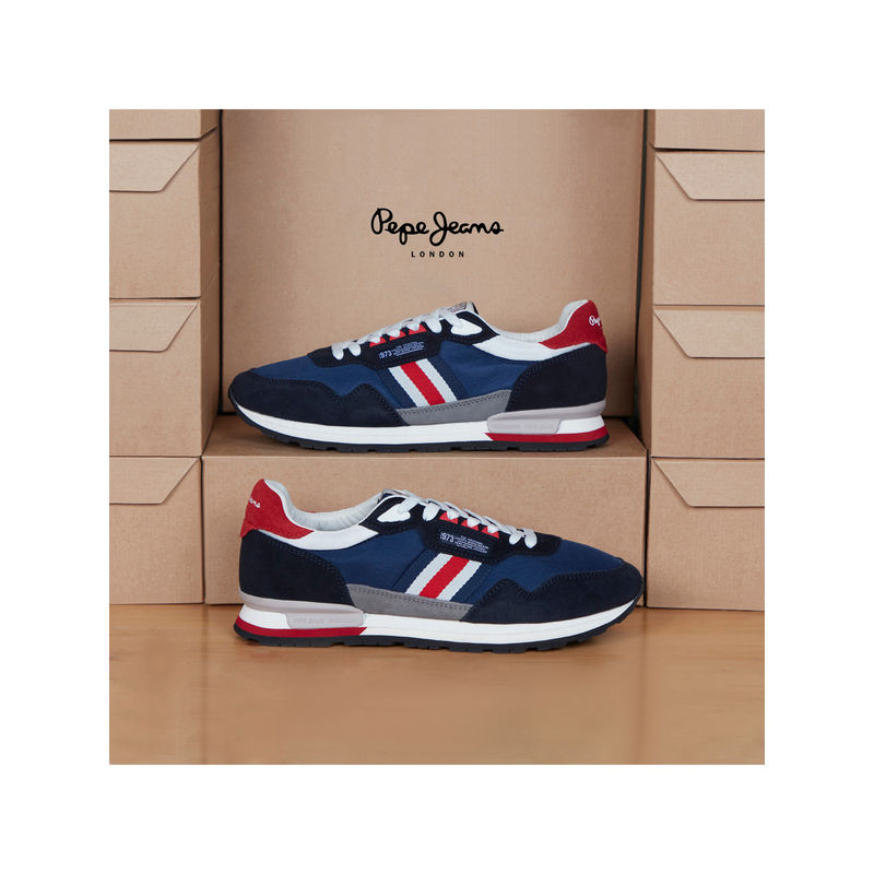 Pepe Jeans Men's Retro-Inspired Navy Blue Sneakers (UK 10)
