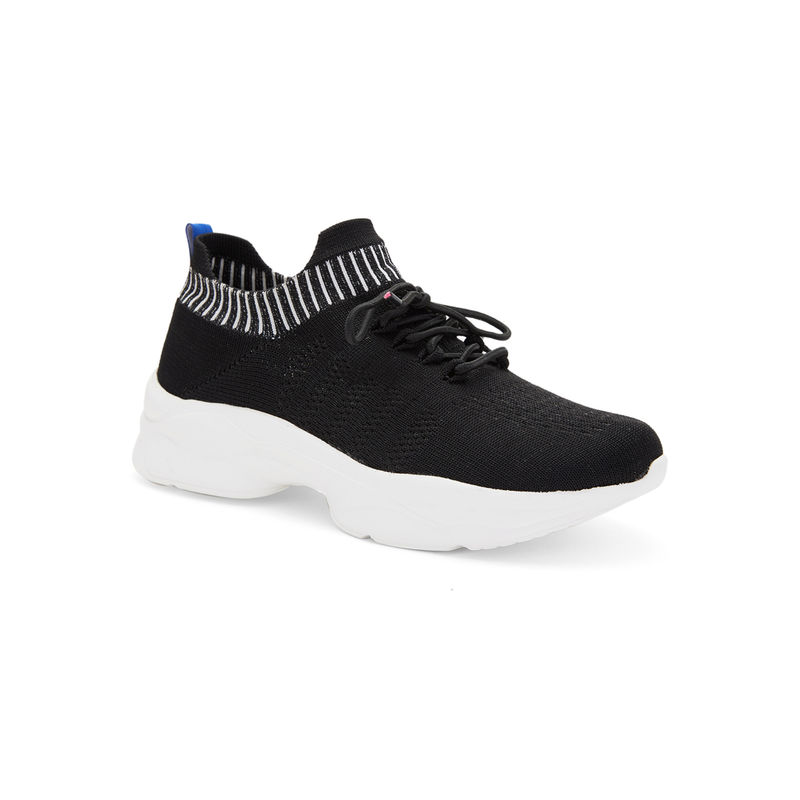 roar for good Black Lace-Up Walking Shoes for Women Made from Recycled PET Bottles (US 7)