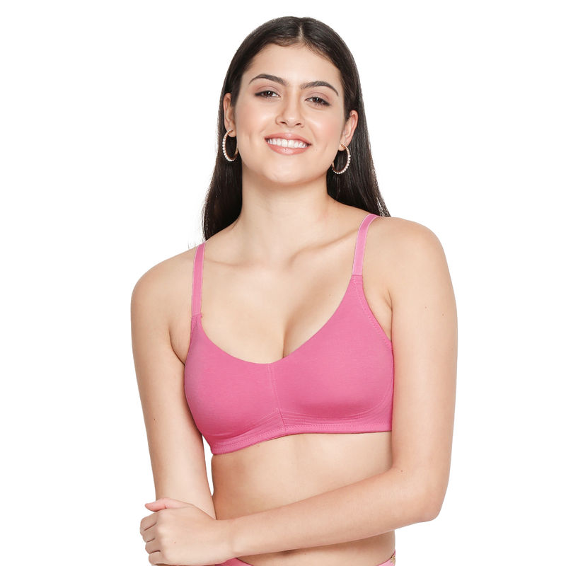 Shyaway Susie Everyday Wirefree Full Coverage Bottom Encircled Non-Padded Moulded Bra- Pink (30C)