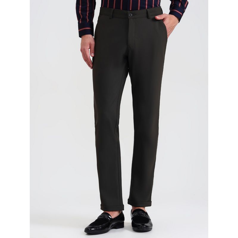 Wyre Men Olive Nylon Slim Pant (34)