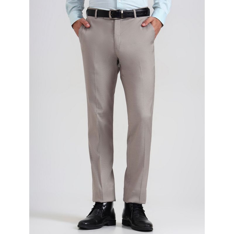 Metal Men Beige Blended Slim Pant (34)