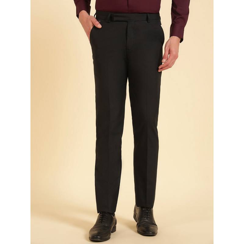 Cantabil Men's Charcoal Textured Pant (38)