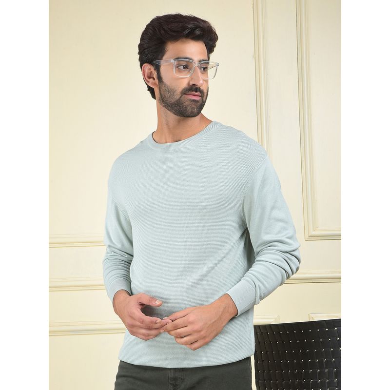 CRIMSOUNE CLUB Men's Teal Jacquard Sweater (M)