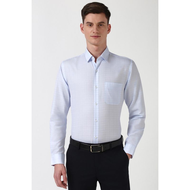 Peter England Men Light Blue Slim Fit Formal Shirt (39)