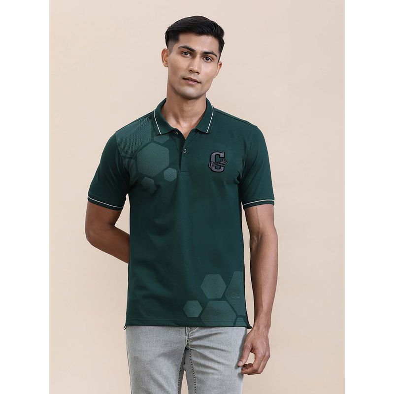 Crocodile Men'S Regular Fit Chenille Embroidery Lycra Slim Fit Polo T-Shirt (S)