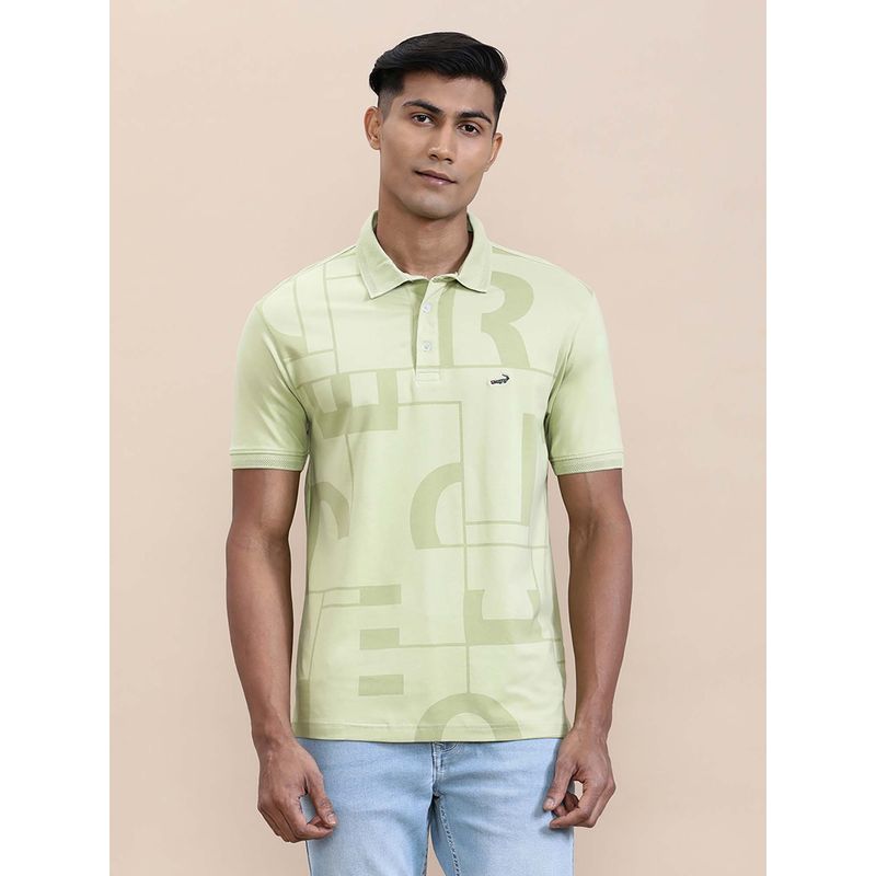 Crocodile Men'S Regular Fit Slim Fit Green Solid Polo T-Shirt (S)