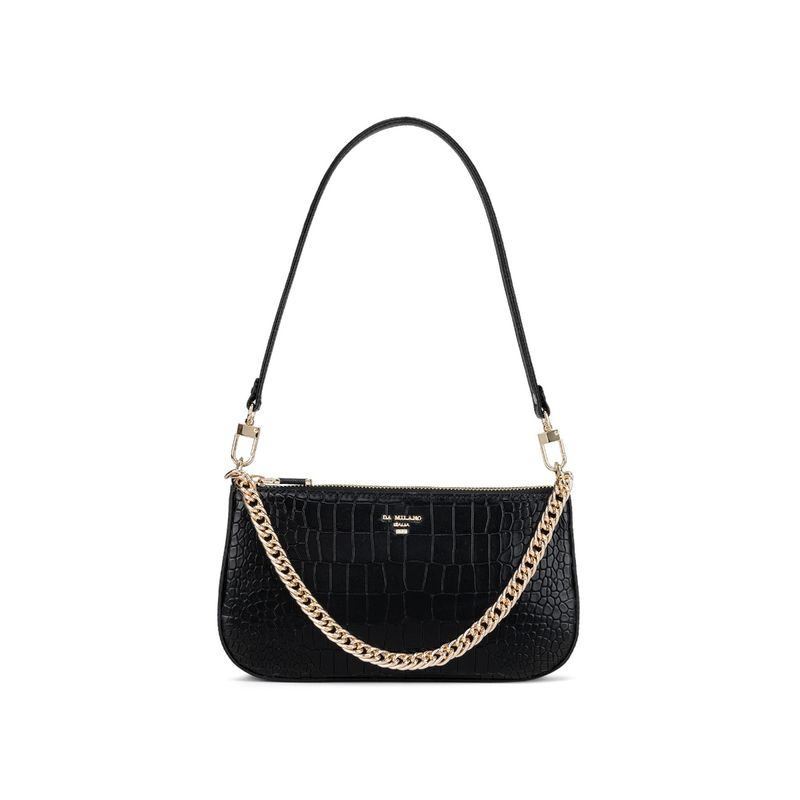 Buy Da Milano Genuine Leather Black Sling Bag Online
